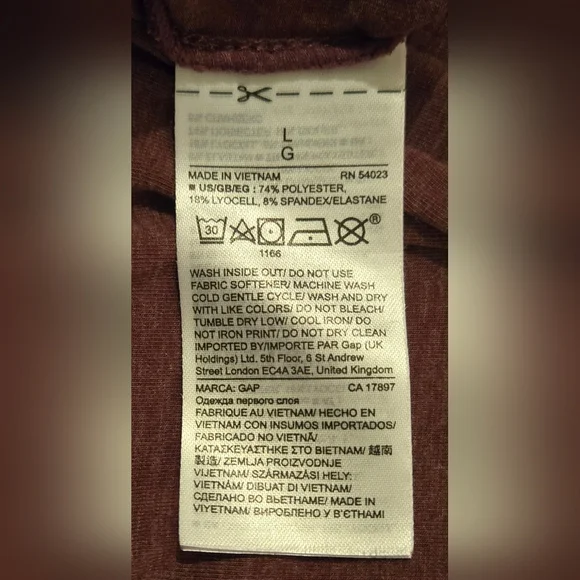 VEUC - Gap Maternity Hoodie - Burgundy/Maroon Colour; Size Large; Breathable - Picture 9 of 10